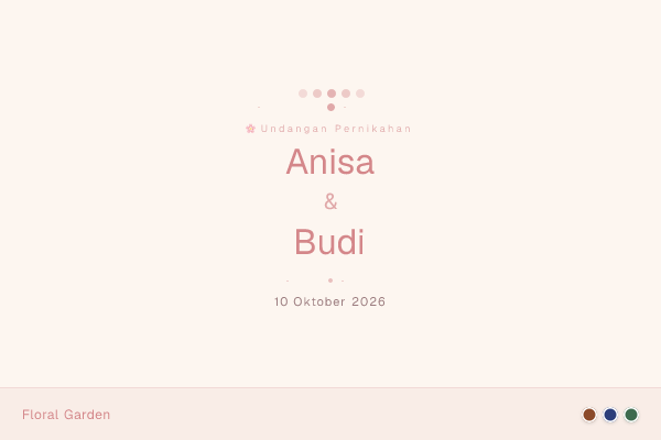 Preview Desain Tema Undangan Digital Floral Garden Botanical Estate