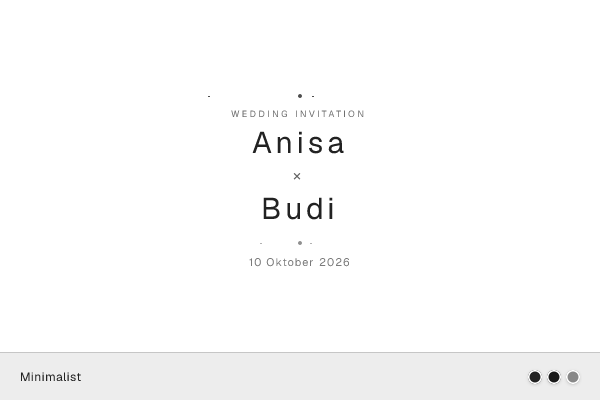 Preview Desain Tema Undangan Digital Minimalist