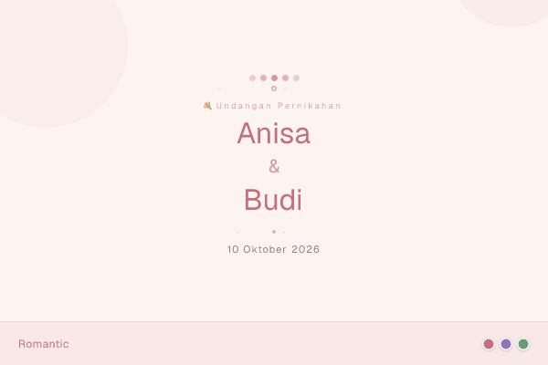 Preview Desain Tema Undangan Digital Romantic Soft Romance